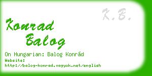 konrad balog business card